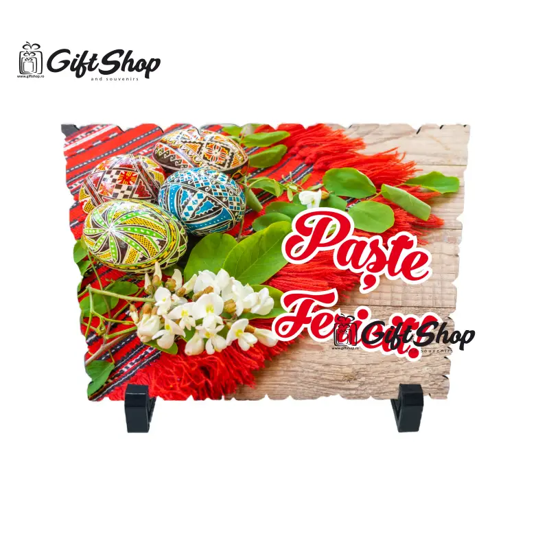 Paste fericit, placheta cu mesaj, model b